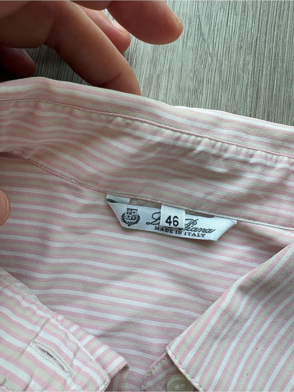 Loro Piana Pink Striped Cotton Button-Up Shirt Size M - Picture 4 of 11